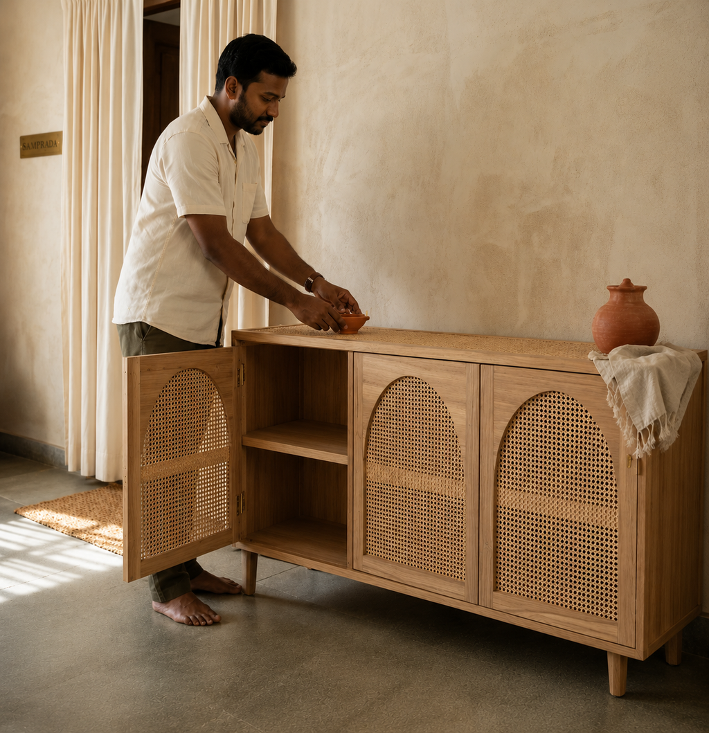 Diwan - Rattan Cabinet