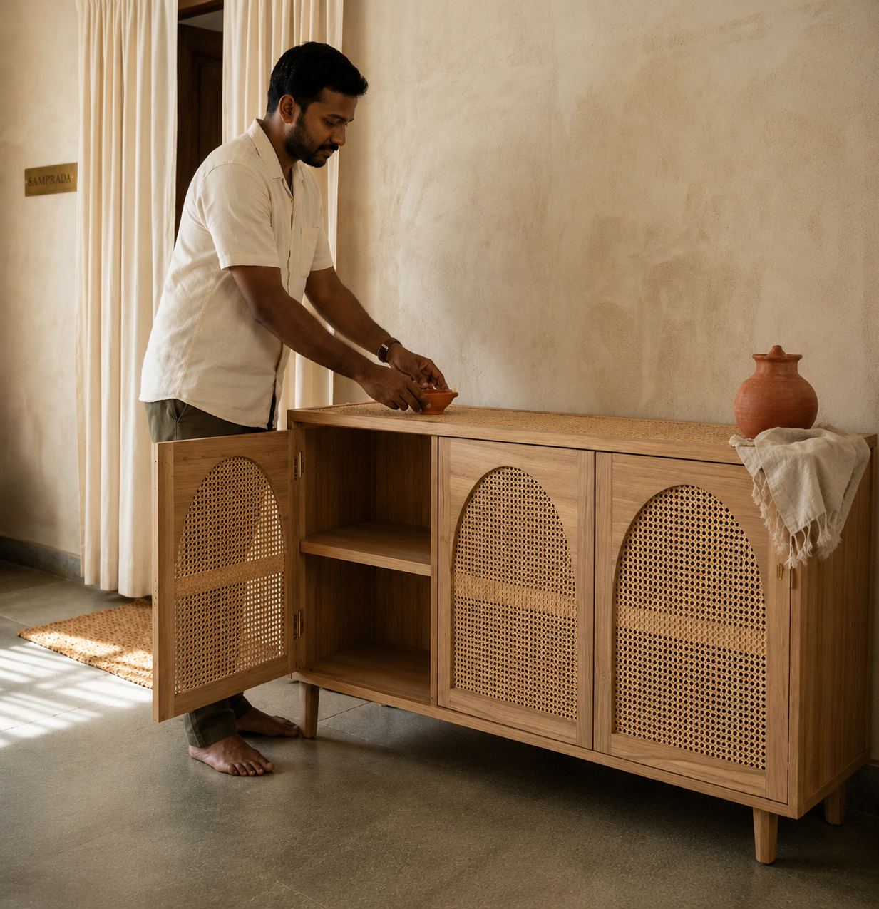 Diwan - Rattan Cabinet