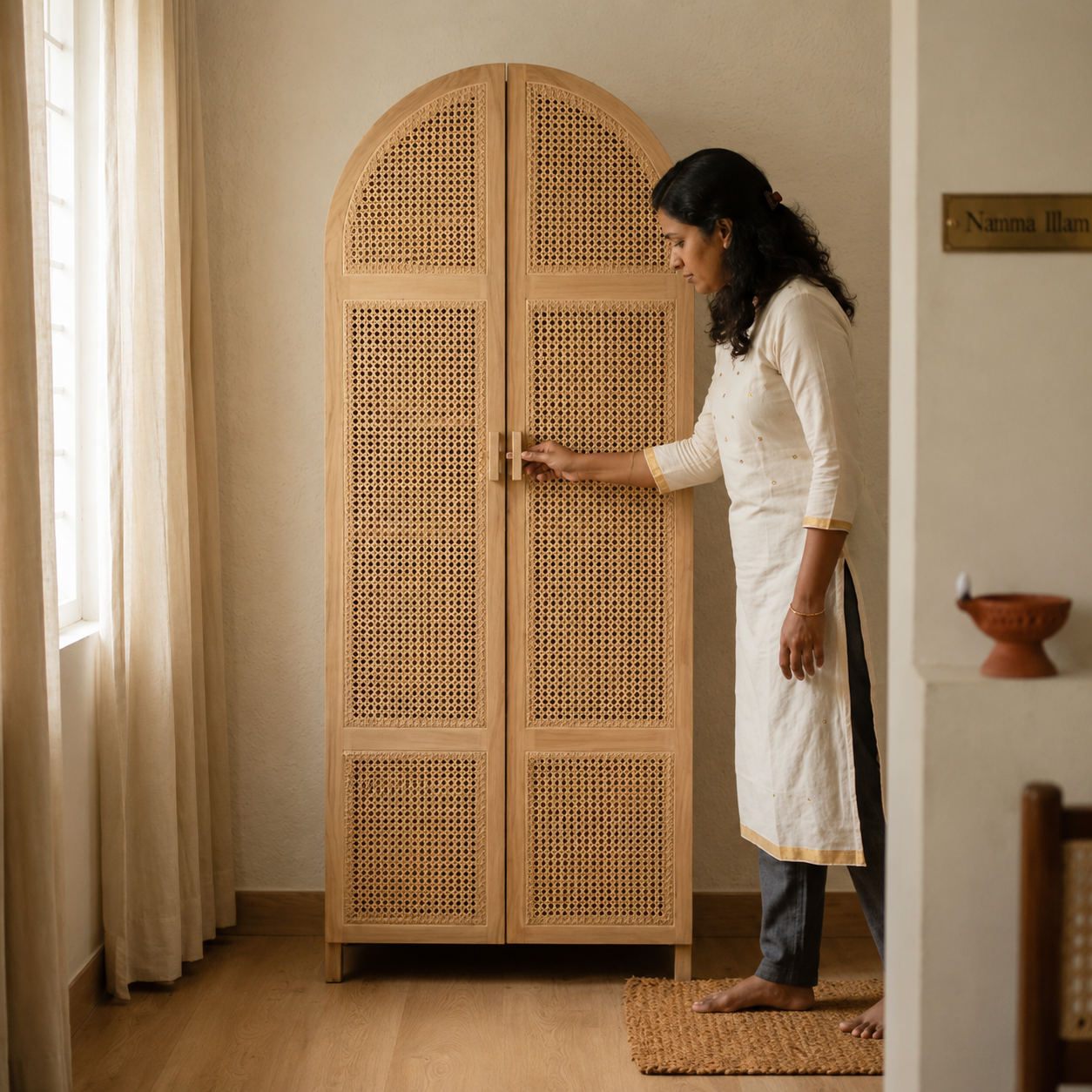 Calcutta - Rattan Cabinet