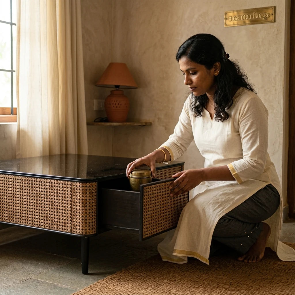 Tide - Rattan Coffee Tables — in use