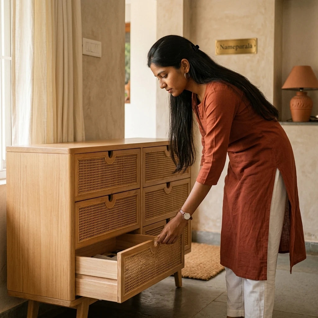 Bianglala - Rattan Drawers — in use