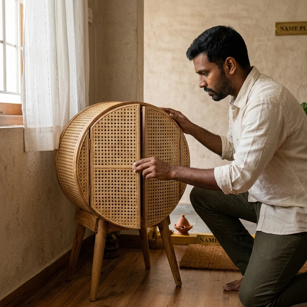 Luwu - Rattan Cabinet — in use
