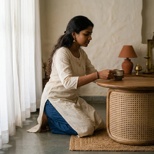 Abyss - Rattan Coffee Tables — in use