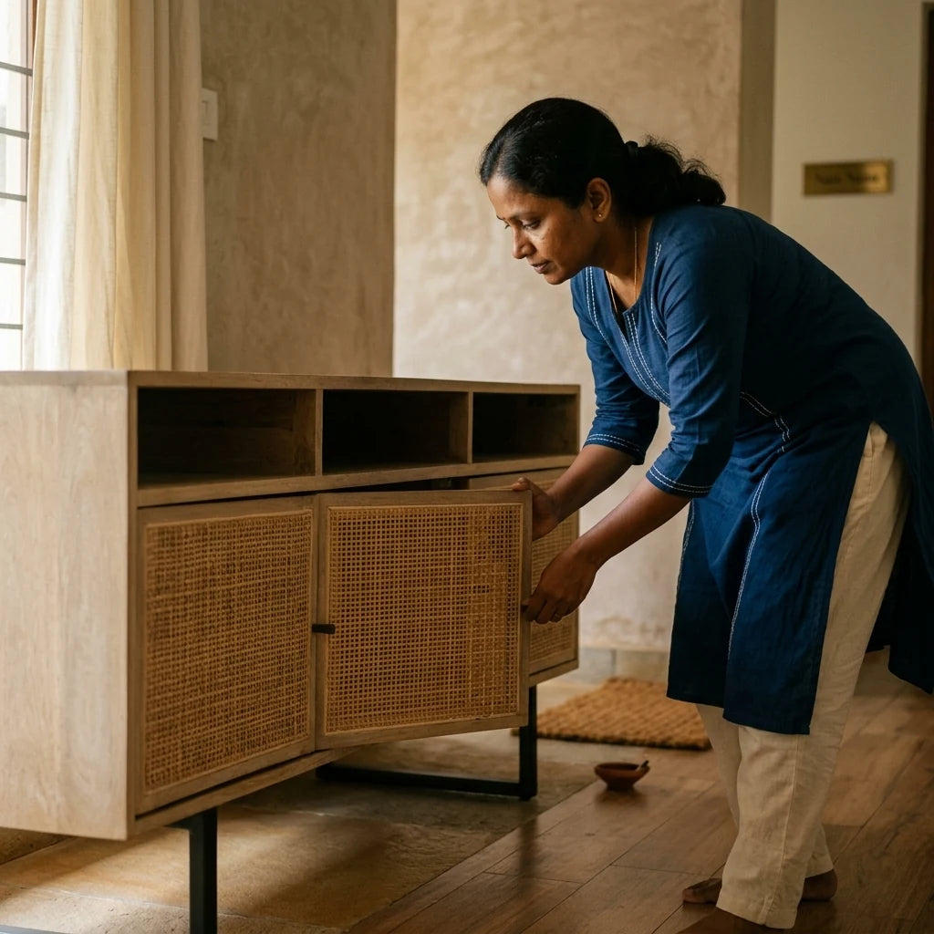 Kutai - Rattan Cabinet — in use
