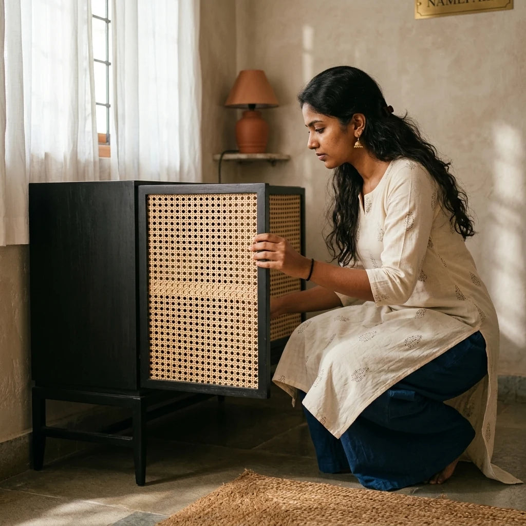 Maja - Rattan Cabinet — in use