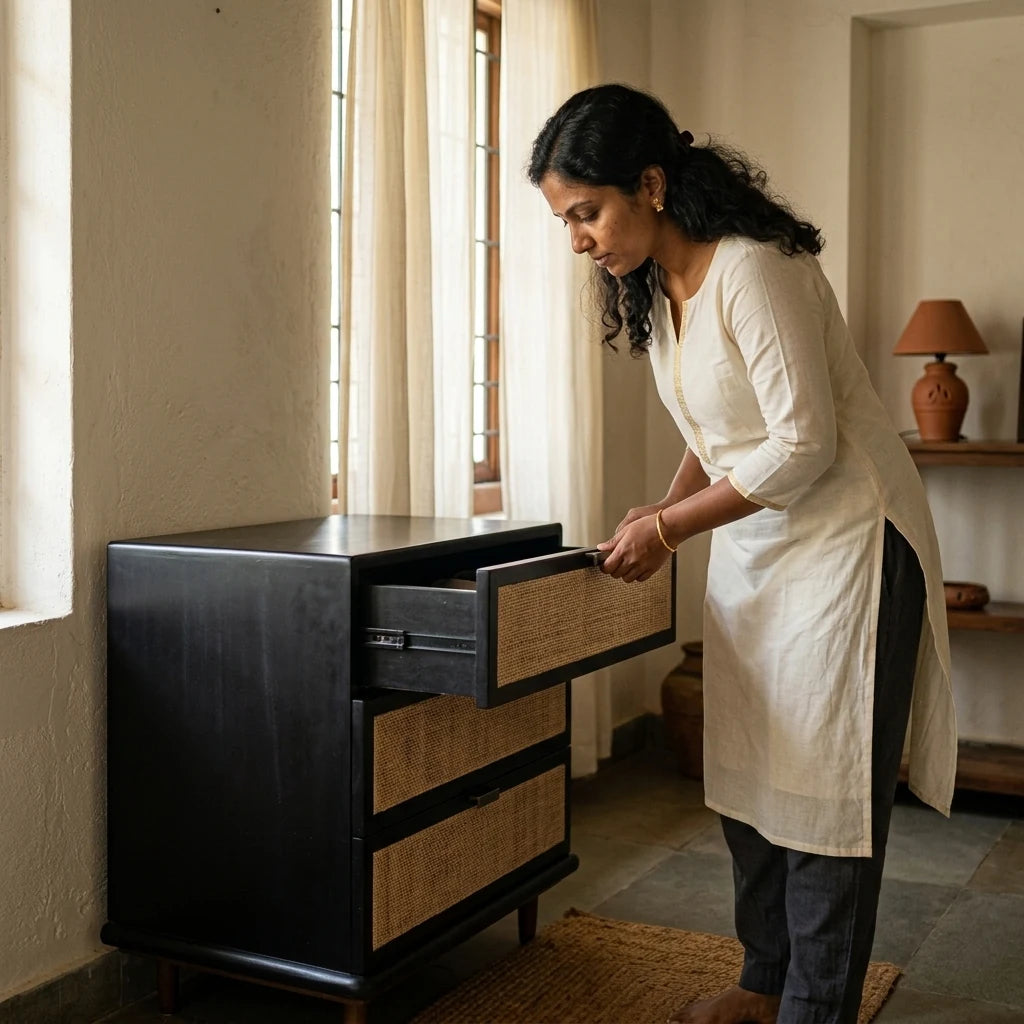 Kadal - Rattan Drawers — in use