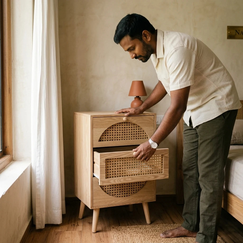 Sakura - Rattan Drawers — in use
