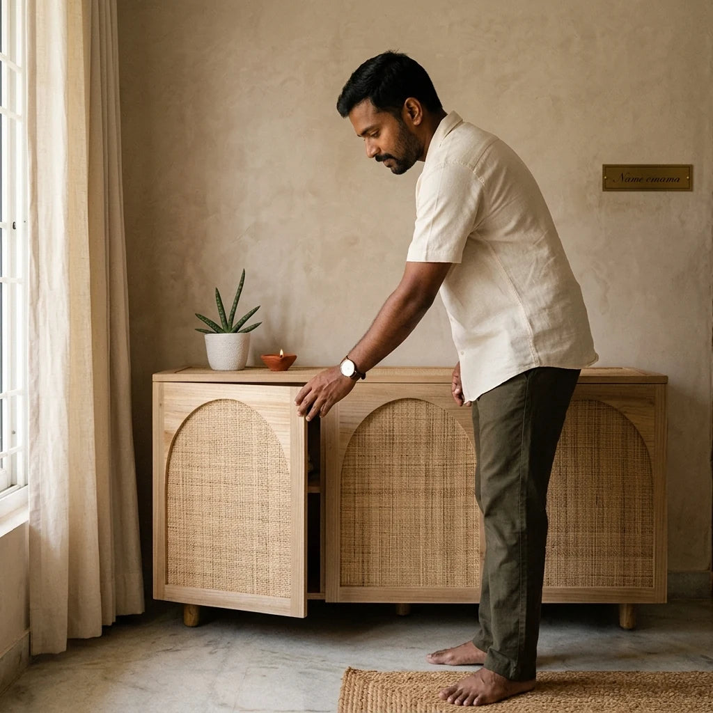 Opal - Rattan Cabinet — in use
