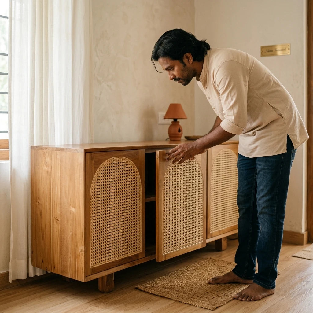 Palm - Rattan Cabinet — in use