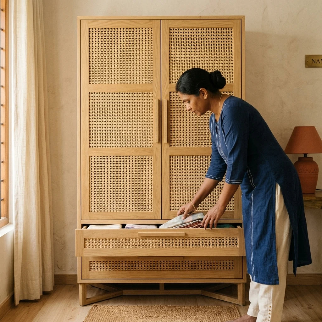 Panel - Rattan Cabinet — in use