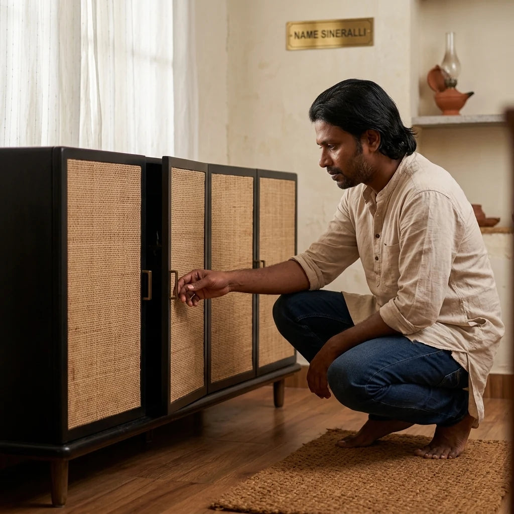 Masa - Rattan Cabinet — in use
