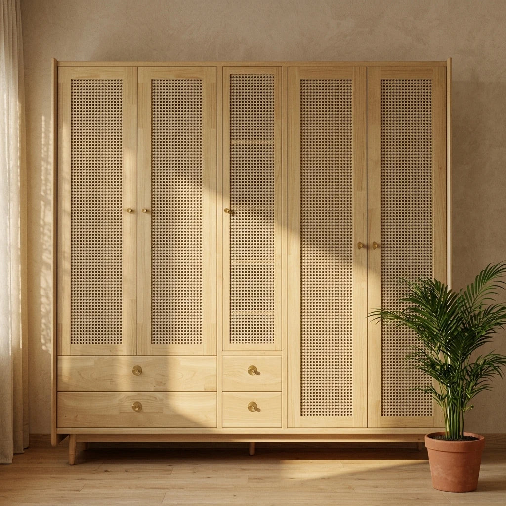 Tido - Rattan Cabinet — detail shot