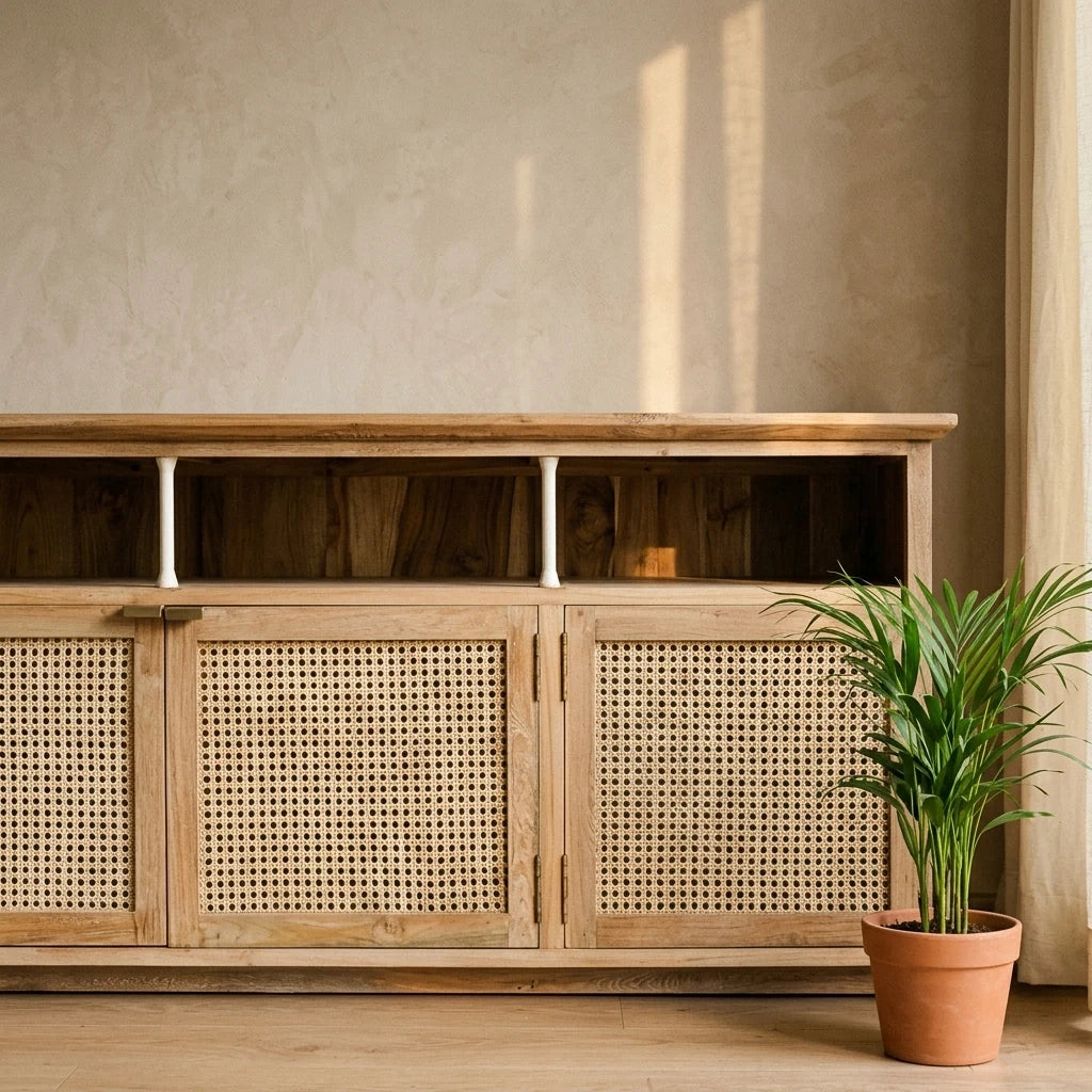 Crest - Rattan Entertainment Centres — detail shot