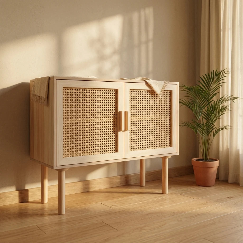 Ujj - Rattan Cabinet — detail shot