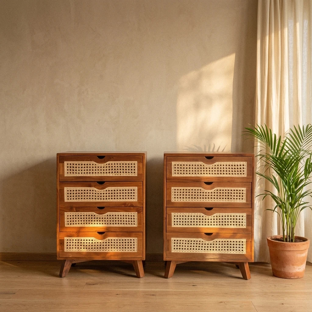 Pineova - Rattan Drawers — detail shot
