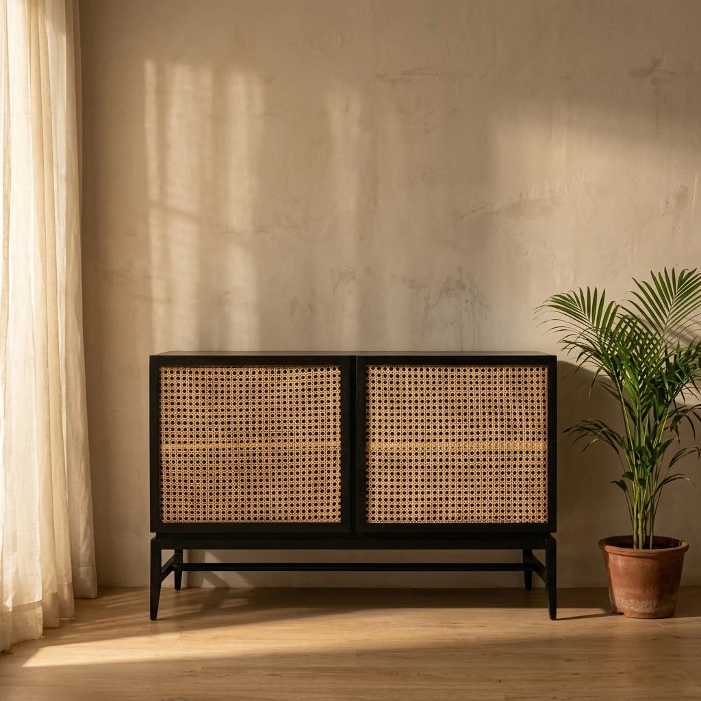 Maja - Rattan Cabinet — detail shot