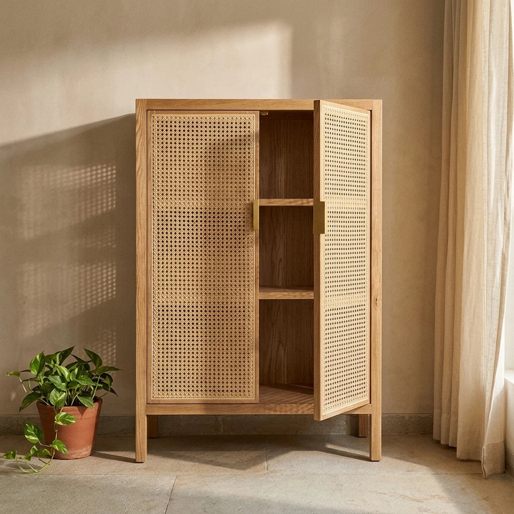Saras - Rattan Cabinet — detail shot