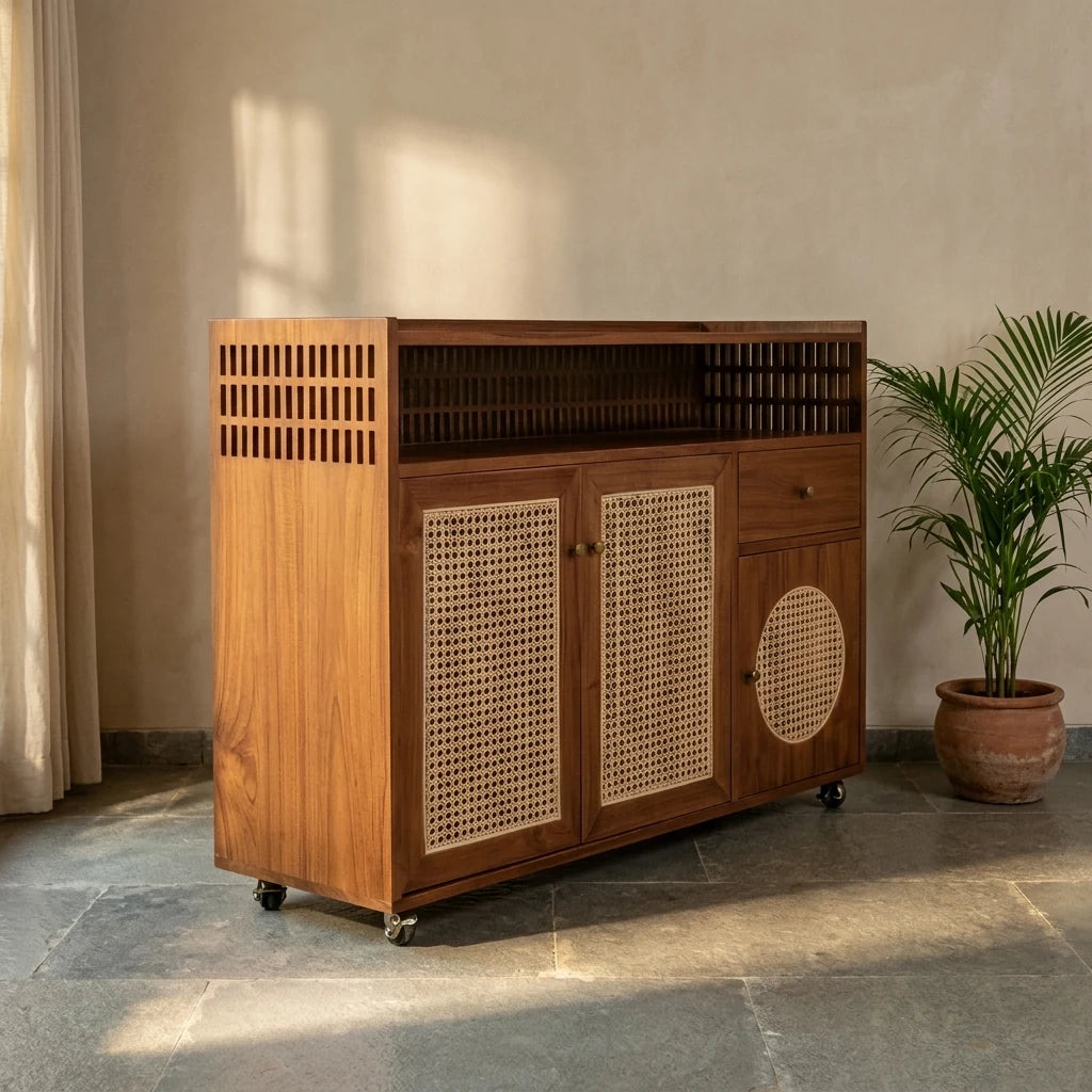 Pura - Rattan Entertainment Centres — detail shot