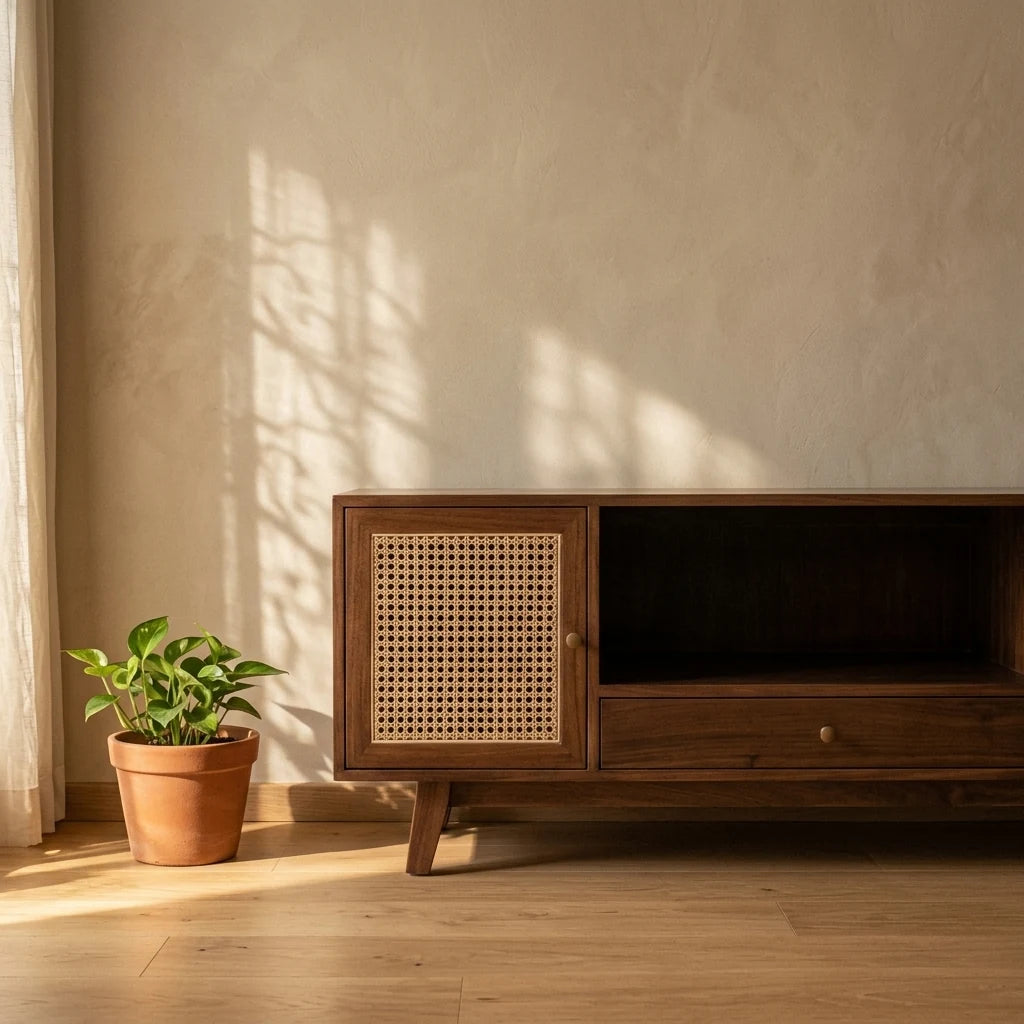 Halo - Rattan Entertainment Centres — detail shot