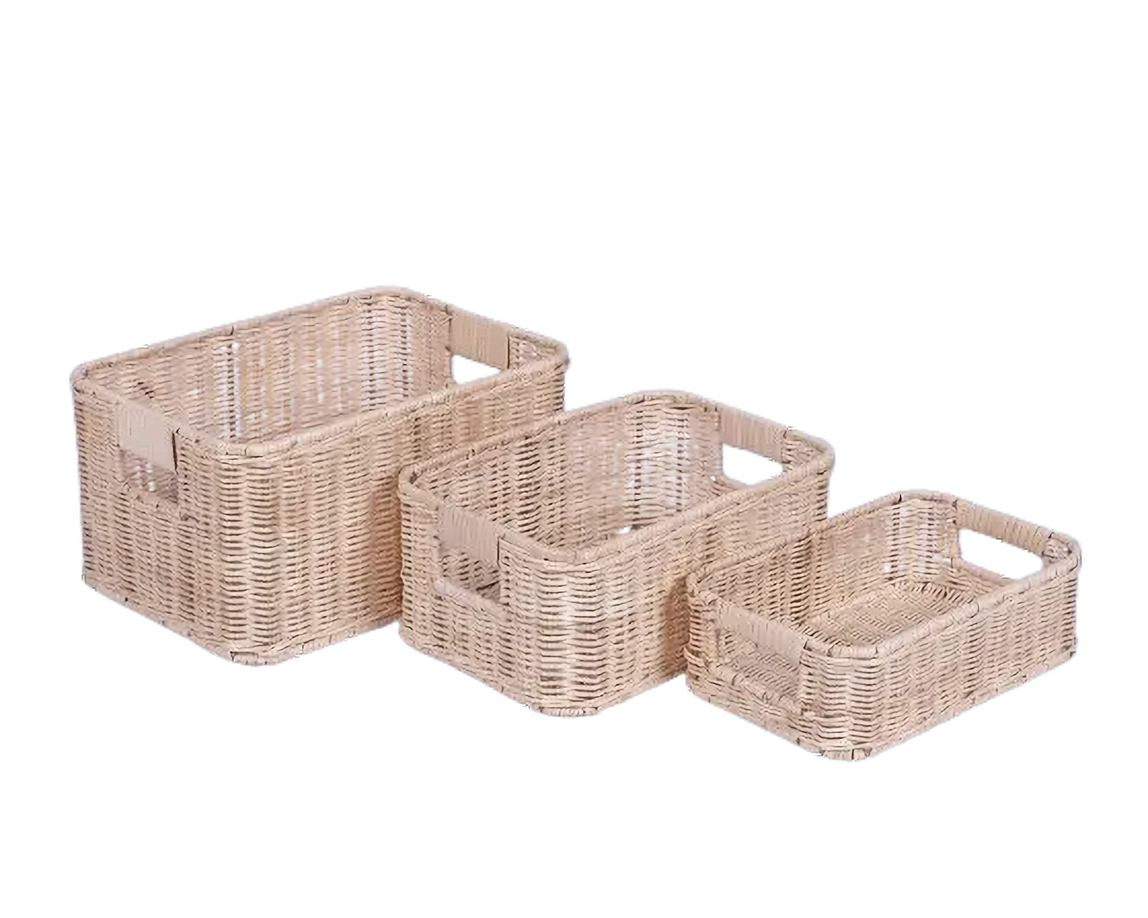 Eco-friendly Basket - Rattan - Set Of 3