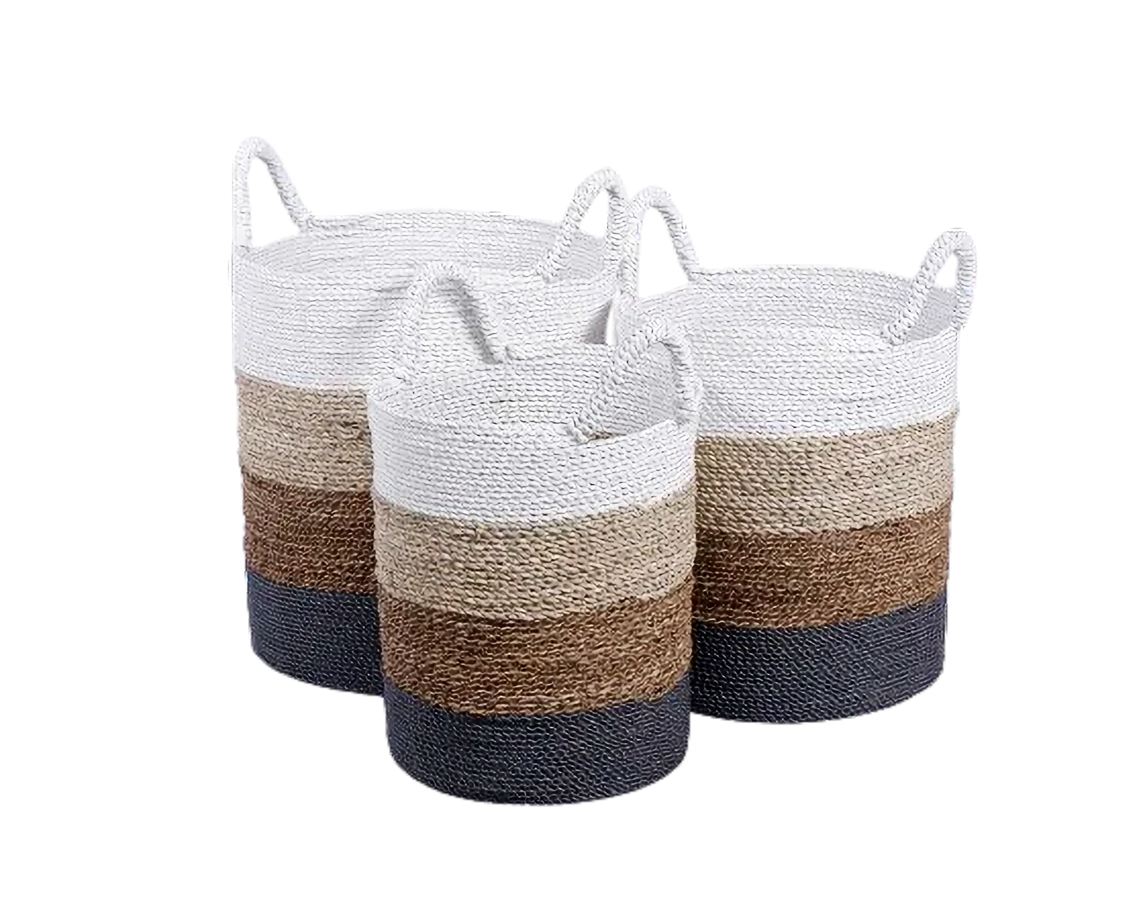 Eco-friendly Basket - Seagrass Mix Synthetic - Set Of 3