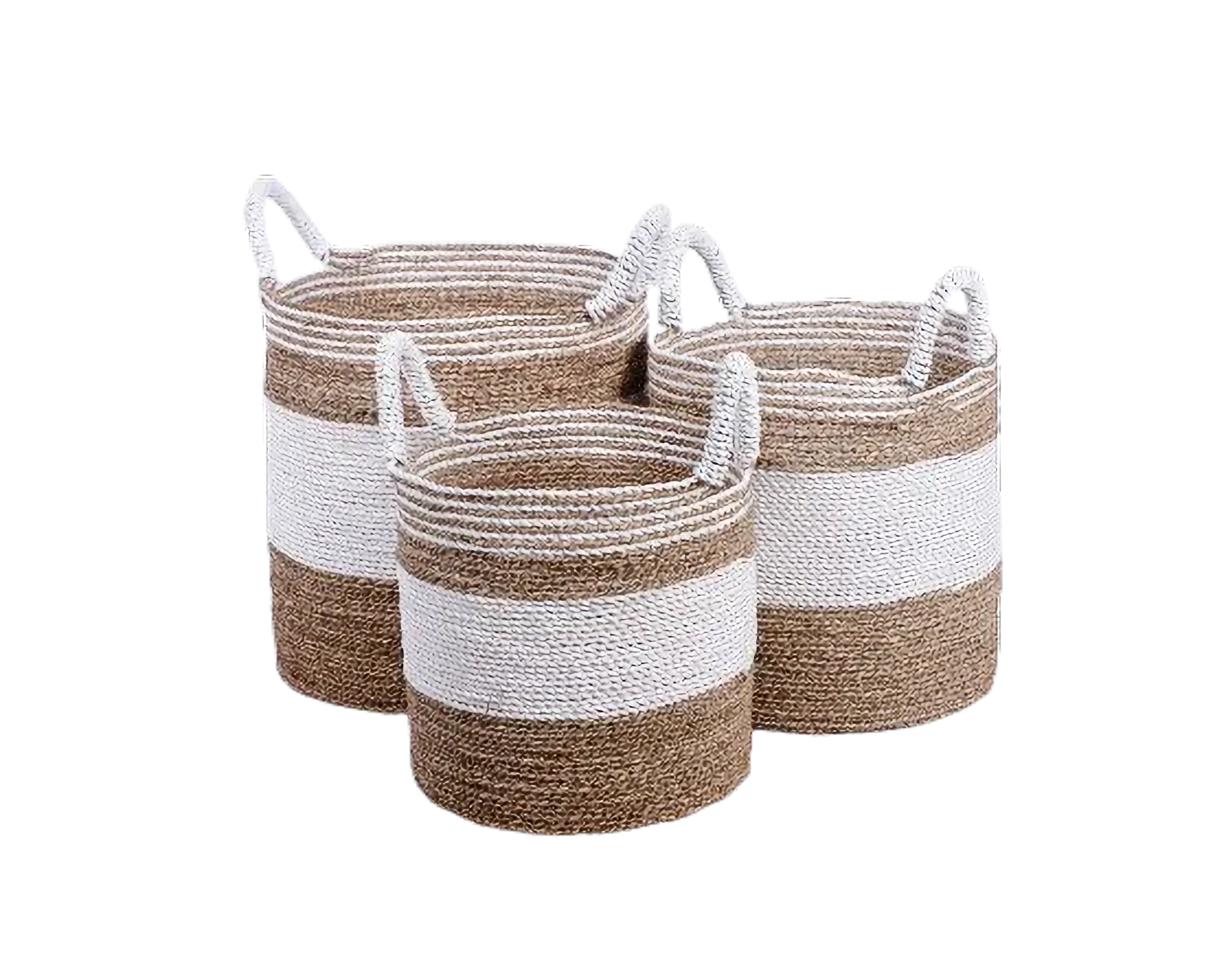 Eco-friendly Basket - Seagrass Mix Synthetic - Set Of 3