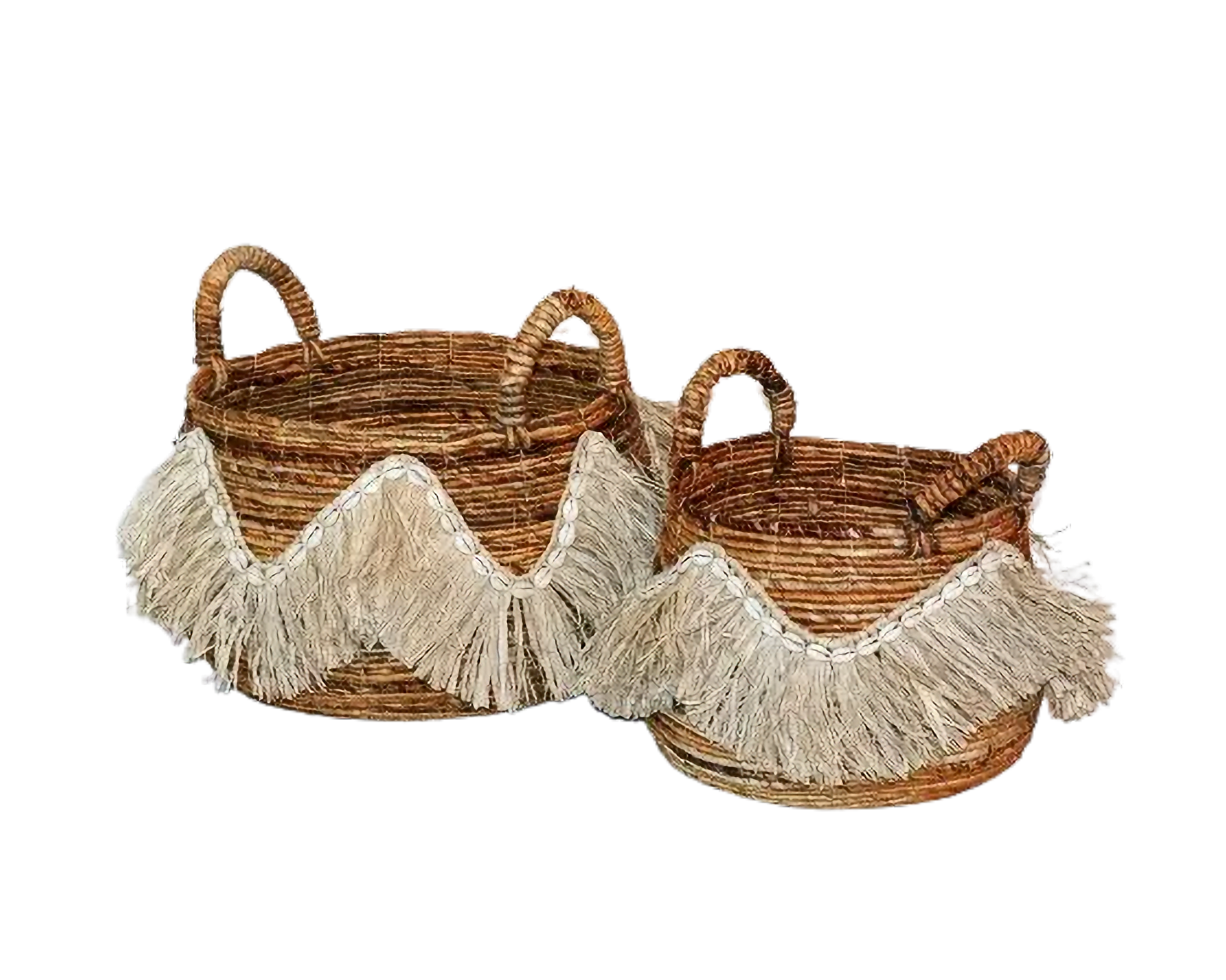 Eco-friendly Basket - Banana Fiber Mix Sisal Plant - Set Of 2