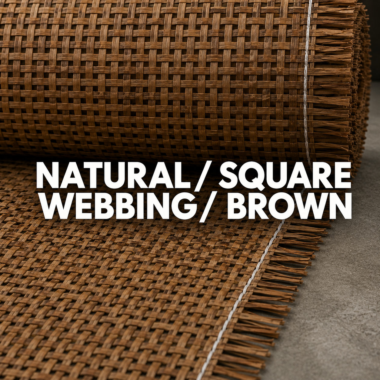 Rattan Roll - Natural - Square Webbing