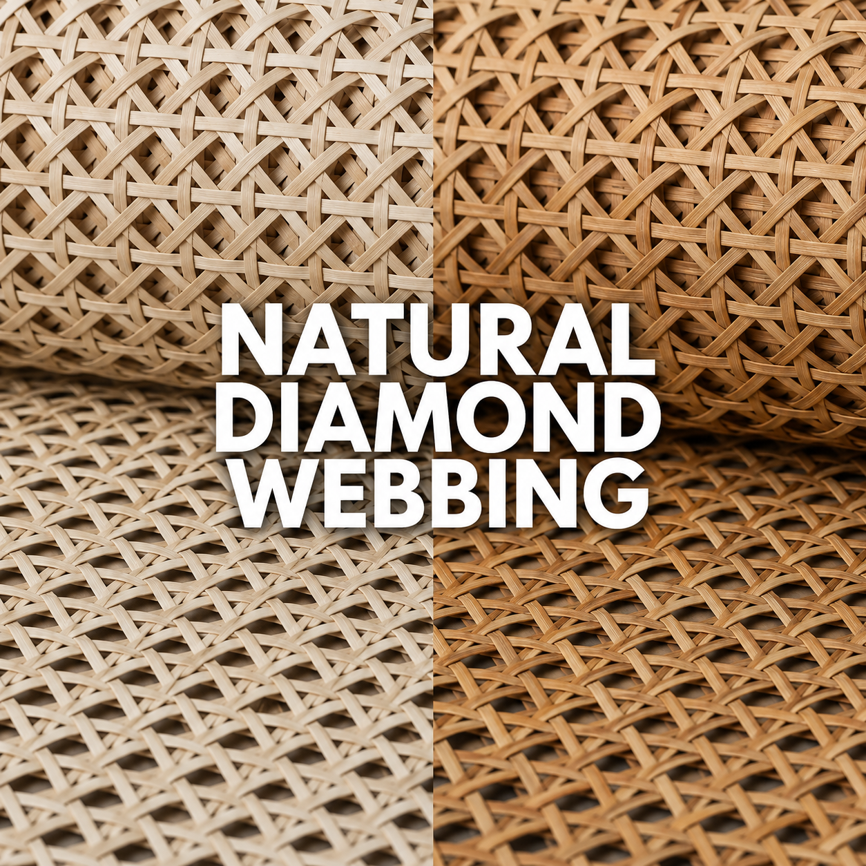 Rattan Roll - Natural - Diamond Webbing