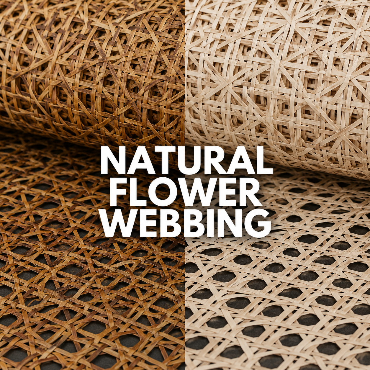 Rattan Roll - Natural - Flower Webbing