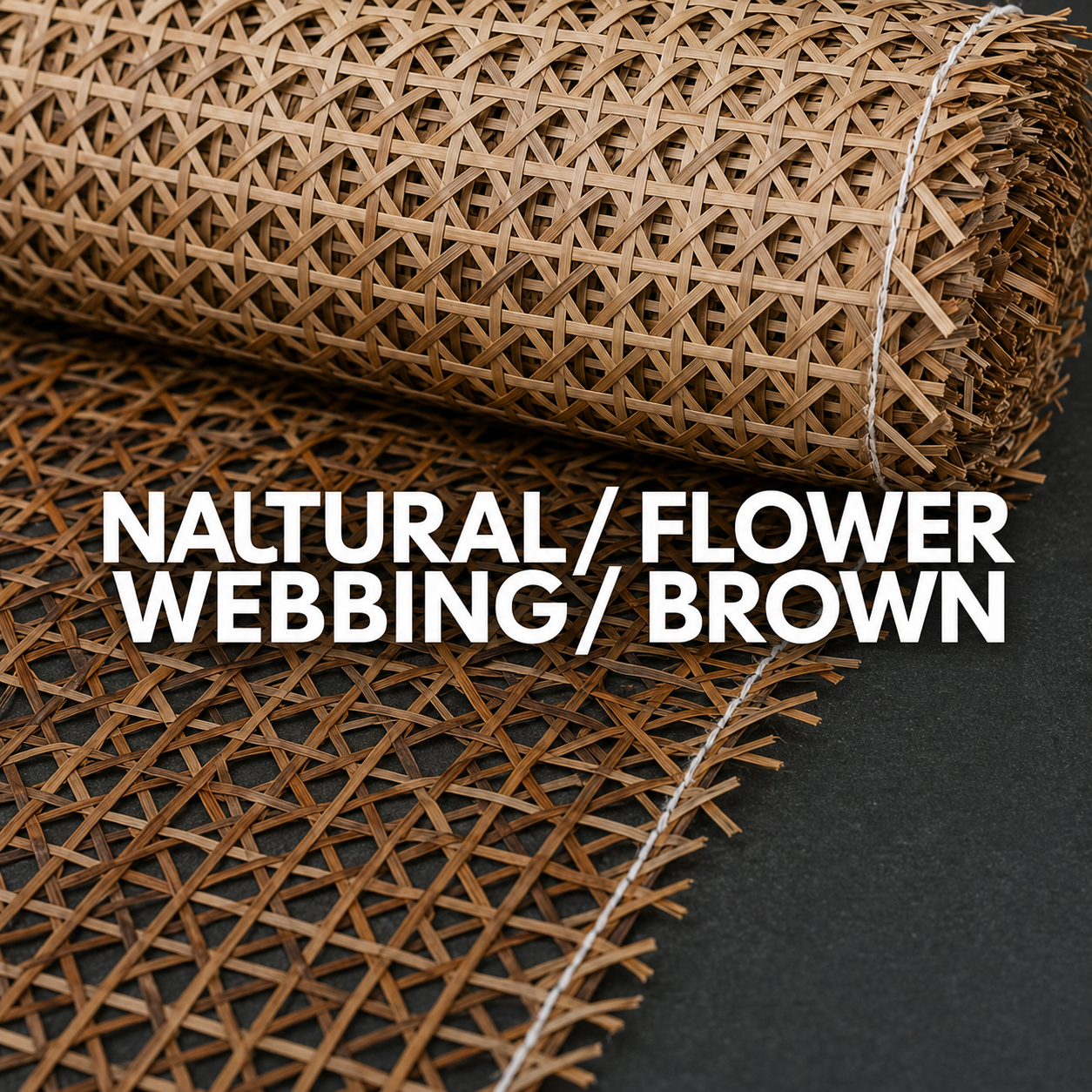 Rattan Roll - Natural - Flower Webbing