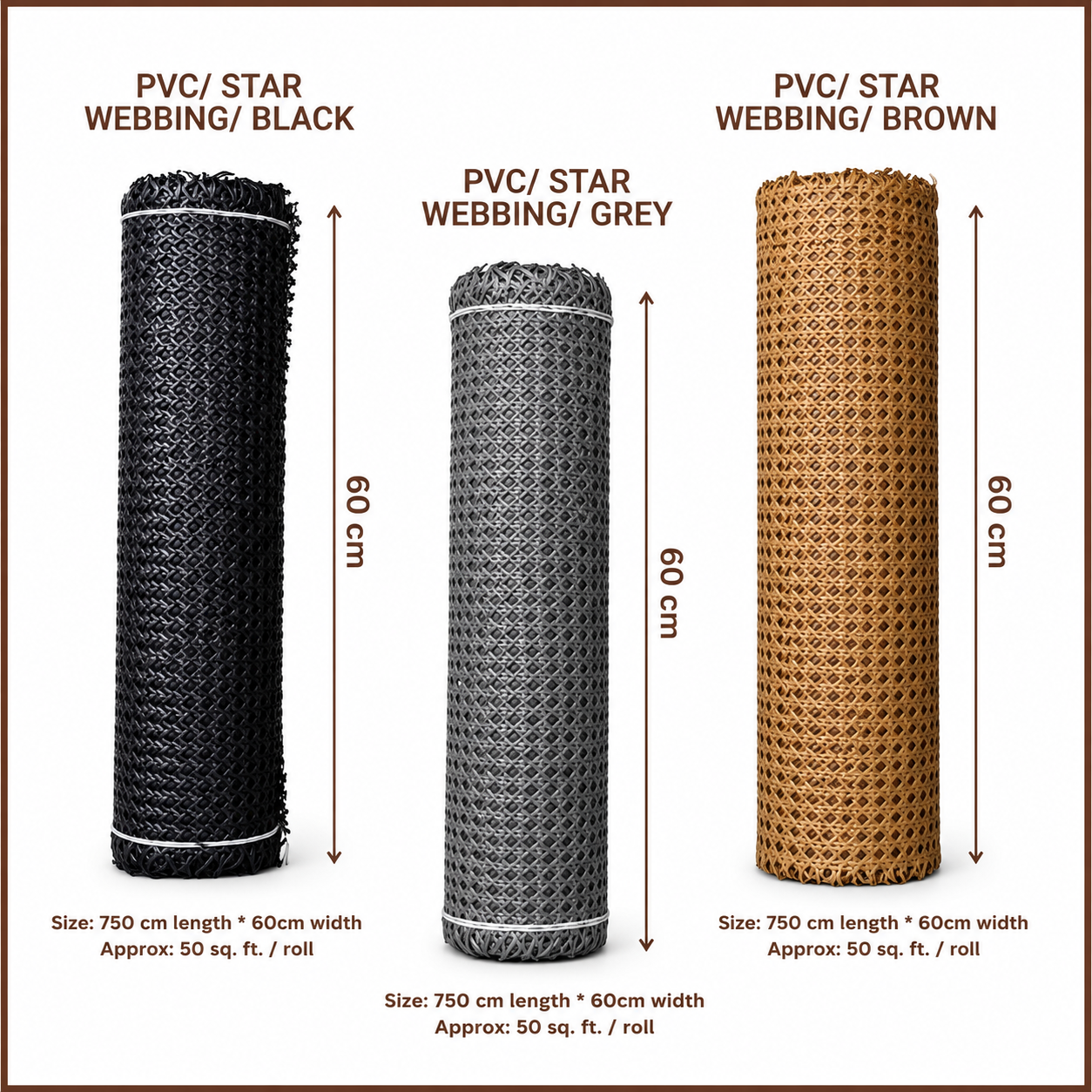 Rattan Roll - PVC - Star Webbing